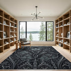 Gothic Revival Dark Metal Spire Rug