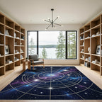 Celestial Navy Galaxy Star Compass Rug
