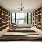Earthy Tones Abstract Wood Beach Waves Rug
