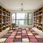 Rustic Terracotta Woodgrain Tile Rug