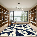 Nautical Black Labrador Retriever Compass Rug