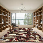Romantic Rose Garden Archway Scene Rug
