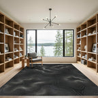 Monochrome Contour Topography Waves Rug