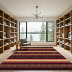 Earthy Brown Southwestern Geometric Striped Rug