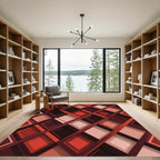 Red Crimson Diamond Lattice Rug