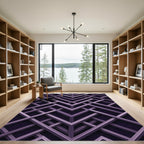 Modern Geometric Violet Interlocking Lattice Rug