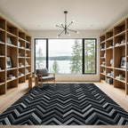 Monochromatic Chevron Zigzag Abstract Rug