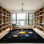 Cosmic Solar System Celestial Bodies Rug