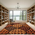 Toasted Golden Waffle Grid Texture Rug