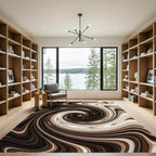 Rich Chocolate Swirl Abstract Rug
