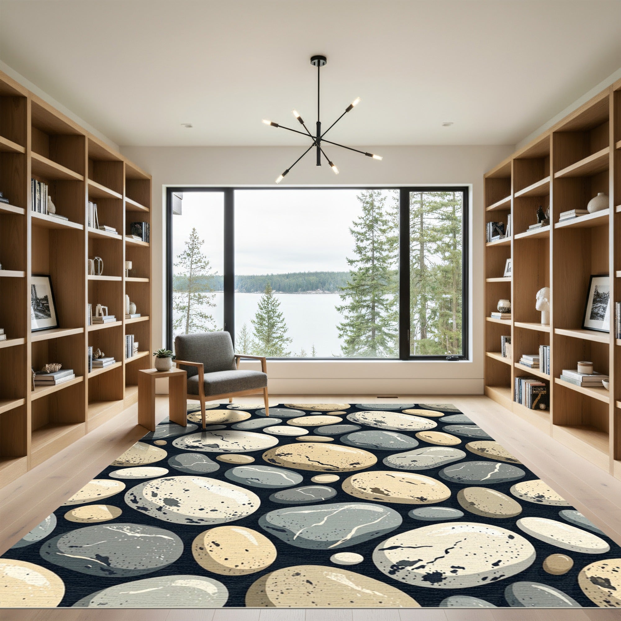 Smooth Pebble Stone Texture Repeating Rug