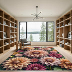 Elegant Pastel Dahlia Floral Bouquet Rug