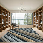Earthy Driftwood Tonal Slanted Plank Rug