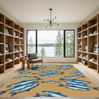 Coastal Blue School of Fish Rug