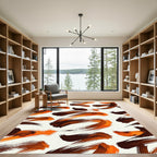 Dynamic Amber Brush Stroke Swirl Rug