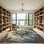 Vintage Floral Victorian Scroll Medallion Rug