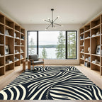 Contemporary Black and White Zebra Stripe Rug