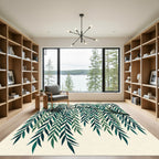 Emerald Green Willow Branch Cascade Rug