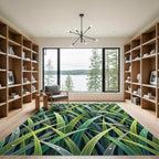 Lush Dewy Grass Blade Meadow Rug