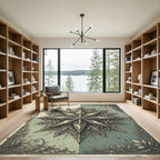 Ornate Golden Star Sage Filigree Rug