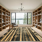 Natural Bamboo Forest Vertical Stripes Rug