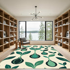 Mid Century Green Sprout Vase Harmony Rug