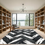 Monochromatic Woven Herringbone Texture Rug