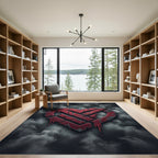 Distressed Red Heart Graphic Rug