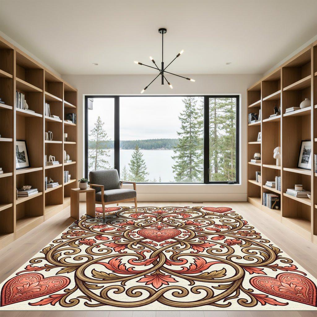 Crimson Heart Vine Flourish Rug