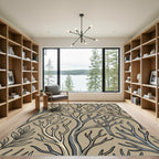Earthy Tan Bark Branch Arrangement Rug