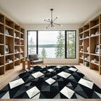 Monochromatic Diamond Prism Illusion Rug