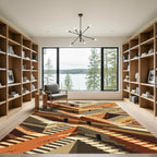 Brown Orange Staircase Optical Illusion Rug