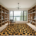 Bold Golden Leopard Spot Wave Rug