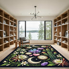 Celestial Moon Cactus Magic Crystal Garden Rug