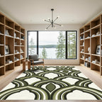 Midcentury Olive Arch Geometric Area Rug