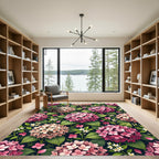 Blush and Pink Hydrangea Floral Garden Rug