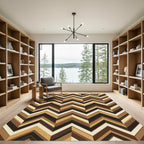 Warm Earthy Chevron Stripe Rug