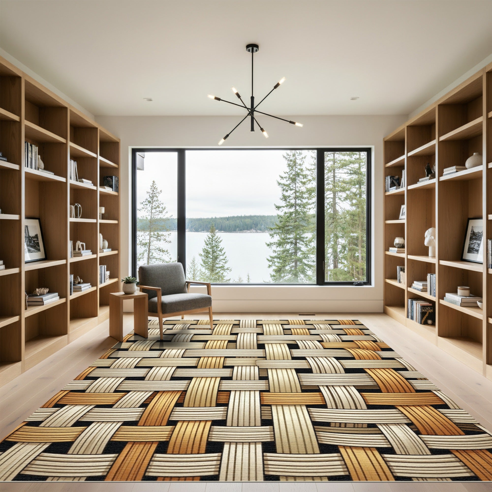 Woven Tan Amber Texture Rug