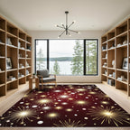 Radiant Gold Firework Burst Pearl Rug
