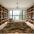 Earth Tone Sunburst Geometric Art Rug