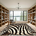 Earthy Zebra Stripe Swirl Rug