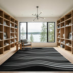 Monochromatic Gray Wave Illusion Rug