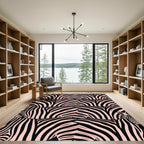 Abstract Blush Pink Zebra Stripe Rug