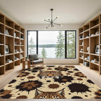 Wild Bobcat Splatter Abstract Rug