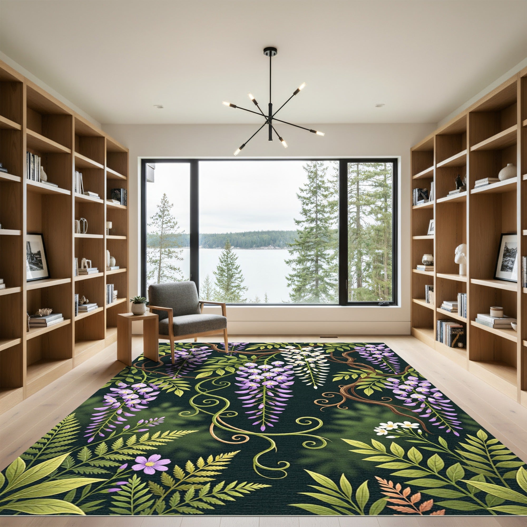 Lavender Wisteria Over Twine Vines Rug