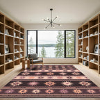 Earthy Sunburst Stripe Folk Inspired Rug