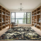Courtly Garden Romance Allegory Scene Rug