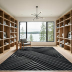 Modern Gray Angled Stripe Rug