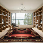 Opulent Crimson Velvet Theater Spotlight Rug