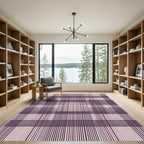 Deep Plum Gradient Plaid Lines Rug